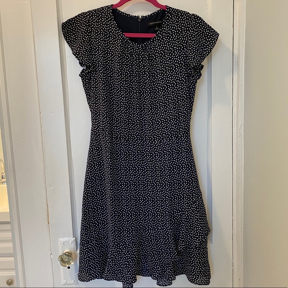Banana Republic Navy Polka Dot Dress
